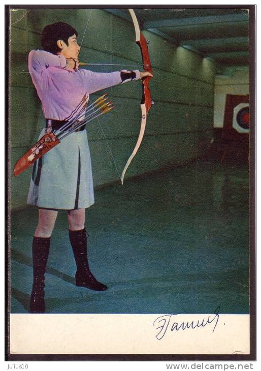 Sport Olympic Games E. Gapchenko Archery 1972 Russia USSR Mint Postcard  #11639 - Tir à L'Arc