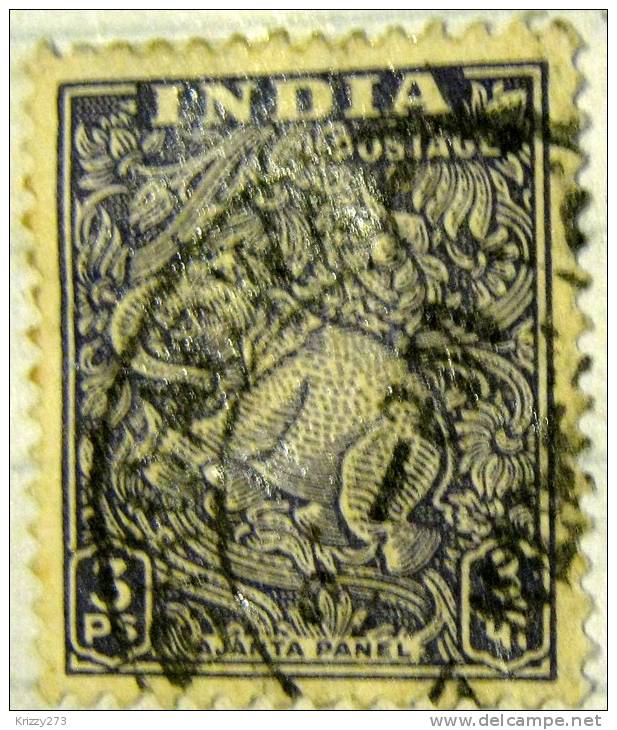 India 1949 Ajanta Panel 3p - Used - Used Stamps