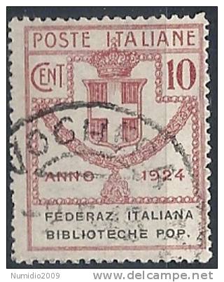 1924 REGNO USATO PARASTATALI 10 CENT - RR9831-2 - Franchigia