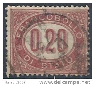 1875 REGNO USATO SERVIZIO DI STATO 20 CENT - RR9832 - Service