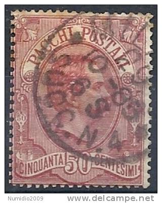 1884-86 REGNO USATO PACCHI POSTALI 50 CENT - RR9833-3 - Postal Parcels