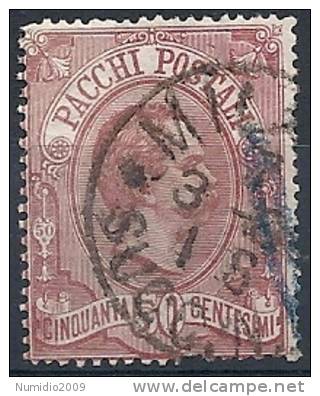 1884-86 REGNO USATO PACCHI POSTALI 50 CENT - RR9833-4 - Colis-postaux