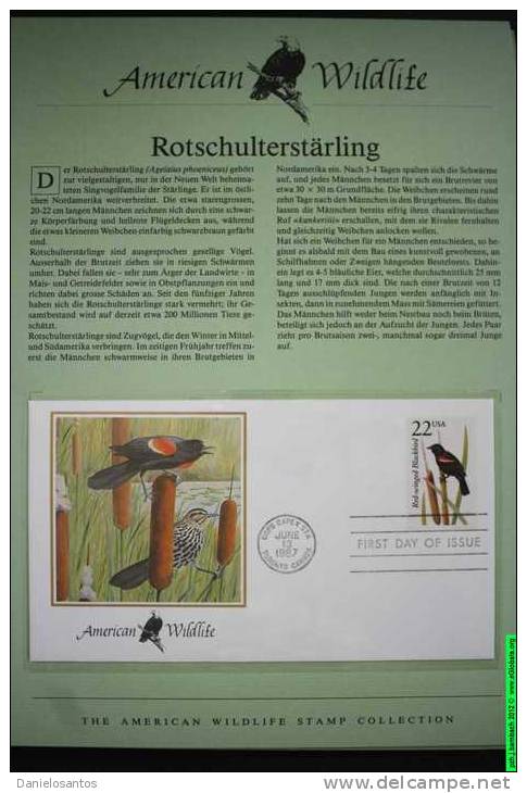 USA United States EUA 1987 Album American Wildlife Fauna  Birds Butterflies 50 FDC  NICE NICE Please see Note