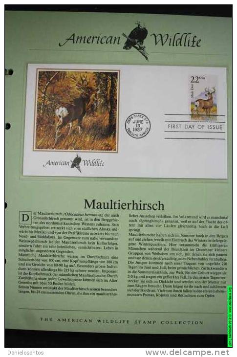 USA United States EUA 1987 Album American Wildlife Fauna  Birds Butterflies 50 FDC  NICE NICE Please see Note