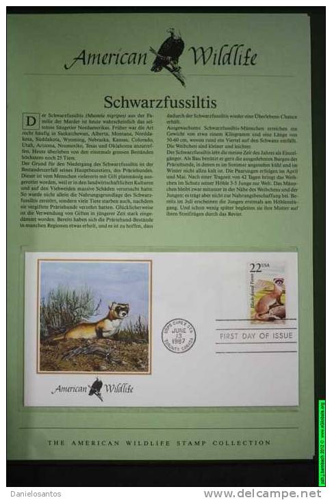 USA United States EUA 1987 Album American Wildlife Fauna  Birds Butterflies 50 FDC  NICE NICE Please see Note