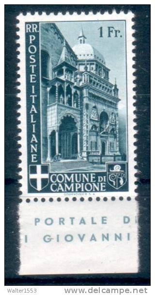 EMISSIONI AUTONOME 1944 CAMPIONE D'ITALIA PITTORICA** MNH LUSSO - Ortsausgaben/Autonome A.