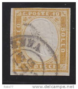 1855 - 63 Italy, Sardinia Used Stamp. C. Poste 10, Dieci.  King Victor Emmanuel II. (G15a026) - Sardaigne