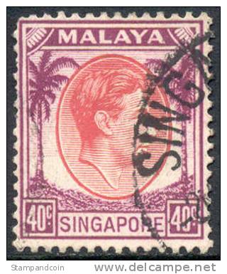 Singapore #16 Used 40c Geroge VI From 1948 (perf 14) - Singapore (...-1959)