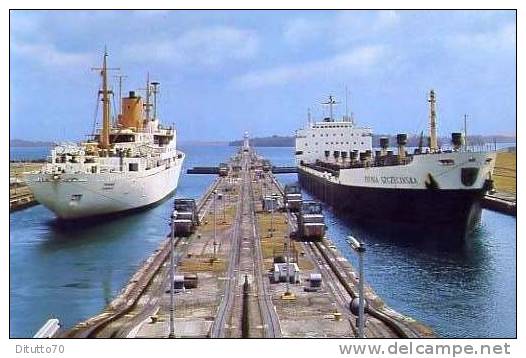 Esclusas De Gatun - Canal De Panama - Ff630 - Non Viaggiata Formato Piccolo - Tankers