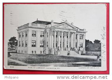 - Kentucky > Lexington  Public Library   1906 Cancel No Stamp  Cancel------ref 402 - - Lexington