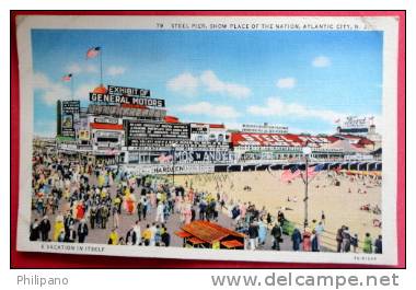 New Jersey > Atlantic City  Steel Pier With Adv.  General Motors-- Ford-- Amos & Andy    Linen ----ref 402 - - Atlantic City