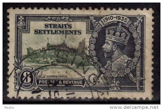 Straits Settlements Used 1935, 8c Silver Jubilee, Omnibus., - Straits Settlements