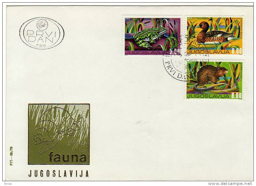 Yugoslavia / FDC / Cover /  Animals / Frog / Frog / Duck / Rat - Kikkers