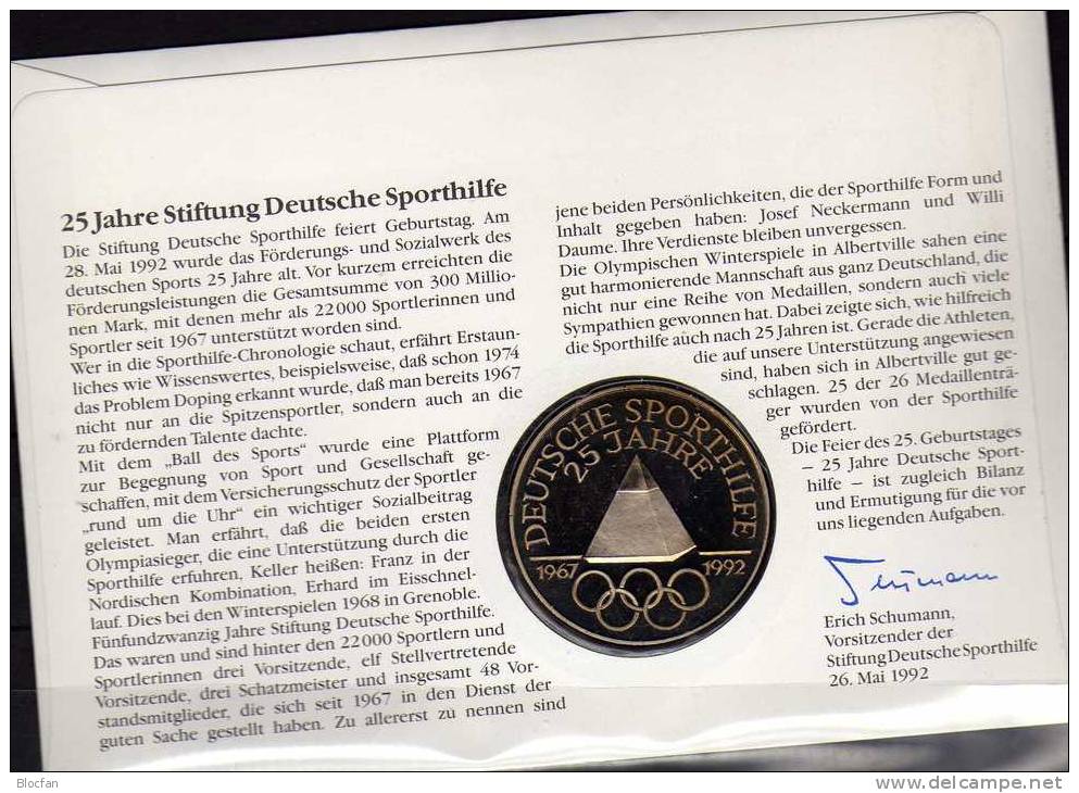 Numisbrief Olympiade 1992 Numisletter Sporthilfe Medaille Plus BRD 1594 O 28€ Dressur-Reiten Olympic Cover Of Germany - Jumping