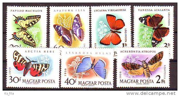 HUNGARY - 1959. Butterflies And Moths - MNH - Neufs