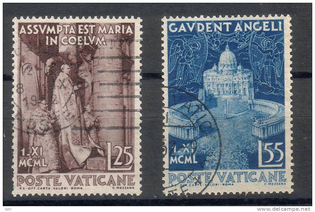 Vaticano - 1951 - Dogma Dell'Assunzione (annullati) - Oblitérés