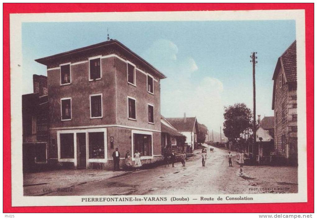 CPA - 25 - Doubs - Pierrefontaine-les-varans - Route De Consolation -Phot Combier Macon - Animée. - Autres & Non Classés