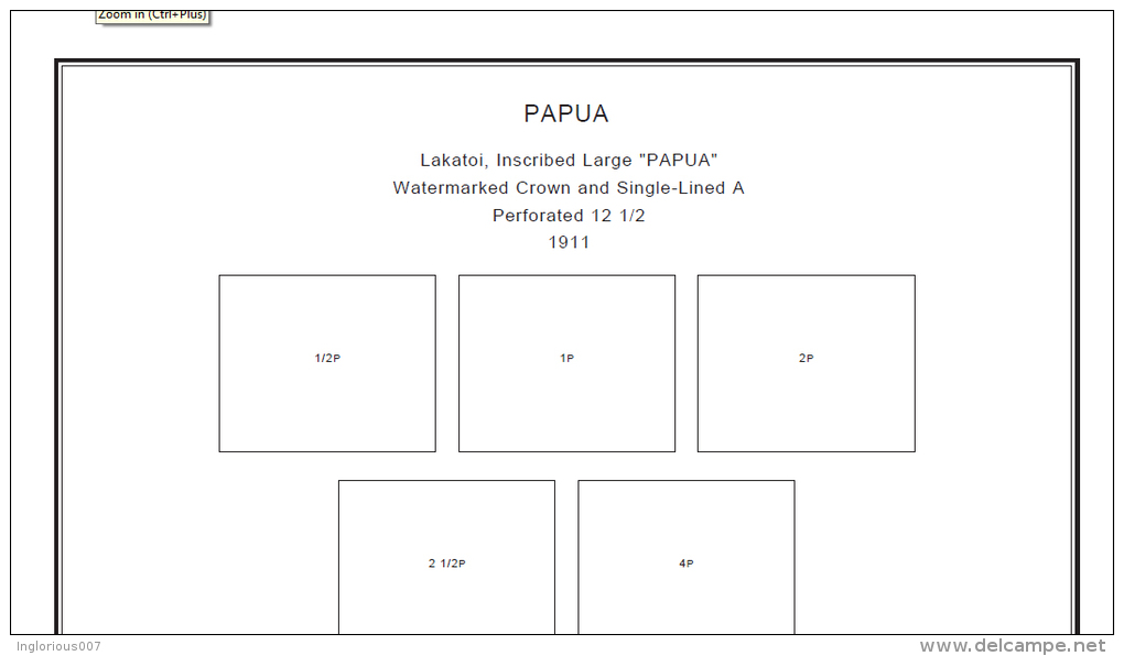 PAPUA NEW GUINEA STAMP ALBUM PAGES 1901-2011 (244 Pages) - Inglese