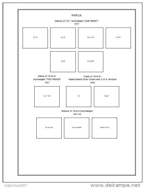 PAPUA NEW GUINEA STAMP ALBUM PAGES 1901-2011 (244 Pages) - Anglais