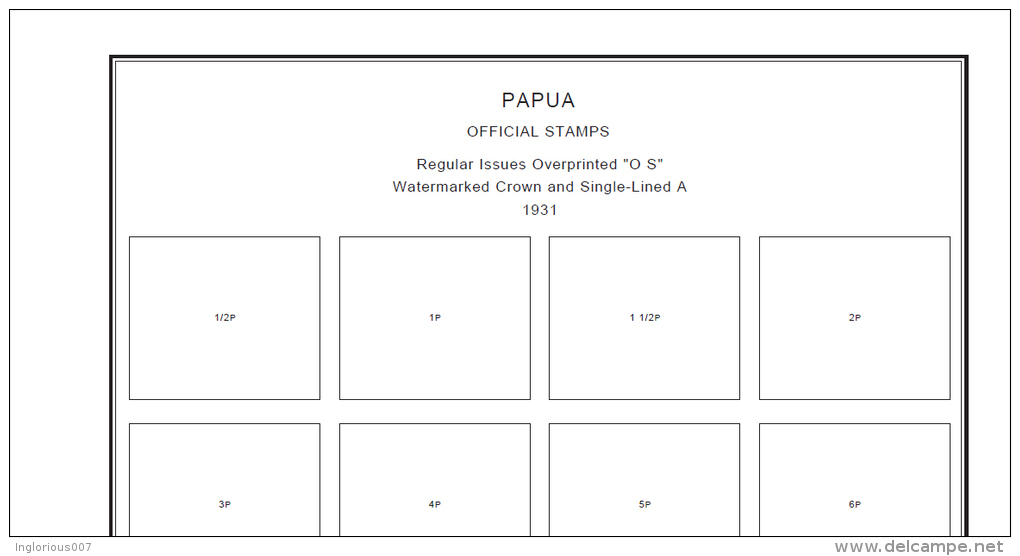 PAPUA NEW GUINEA STAMP ALBUM PAGES 1901-2011 (244 pages)