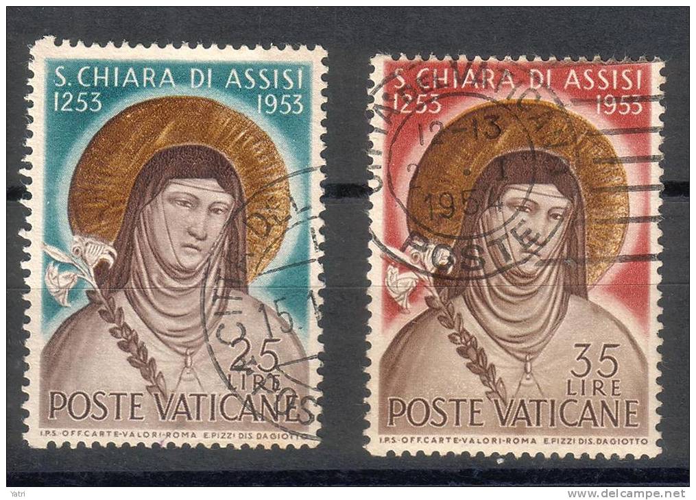 Vaticano - 1953 - S. Chiara (usati) - Oblitérés