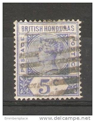 BRITISH HONDURAS - 1891 VICTORIA 5c BLUE FU  SG 54 - Honduras Britannique (...-1970)