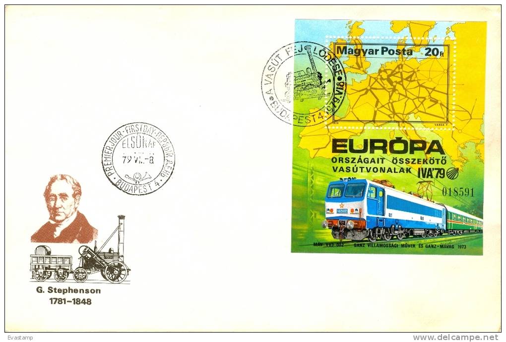 HUNGARY - 1979.FDC Sheet - Intl.Transportation Exhibition-IVA '79,Hamburg (Railroad) - FDC