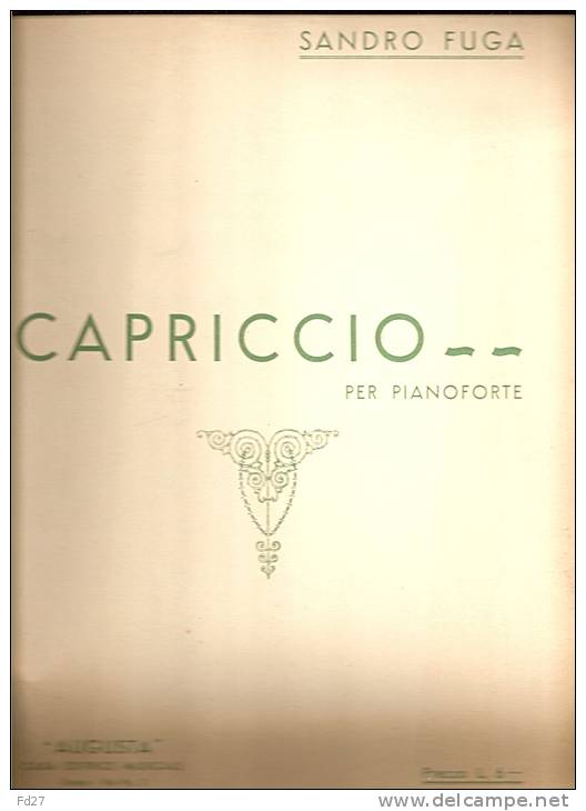 PARTITION DE SANDRO FUGA: CAPRICCIO - PER PIANO FORTE - D-F