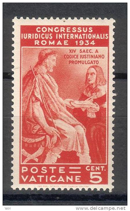 Vaticano - 1936 - Congresso Giuridico - 5 C. ** - Nuevos