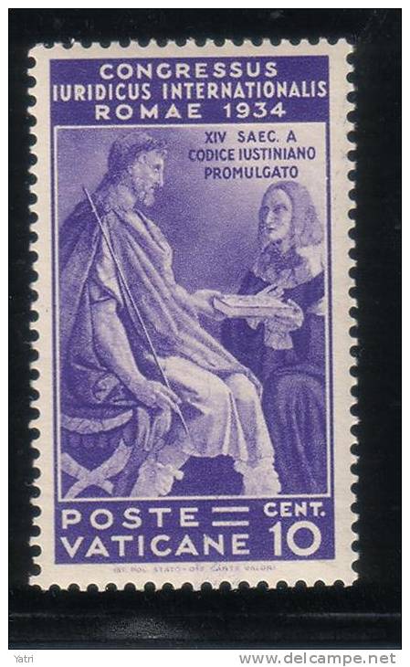 Vaticano - 1936 - Congresso Giuridico - 10 C. ** - Nuevos