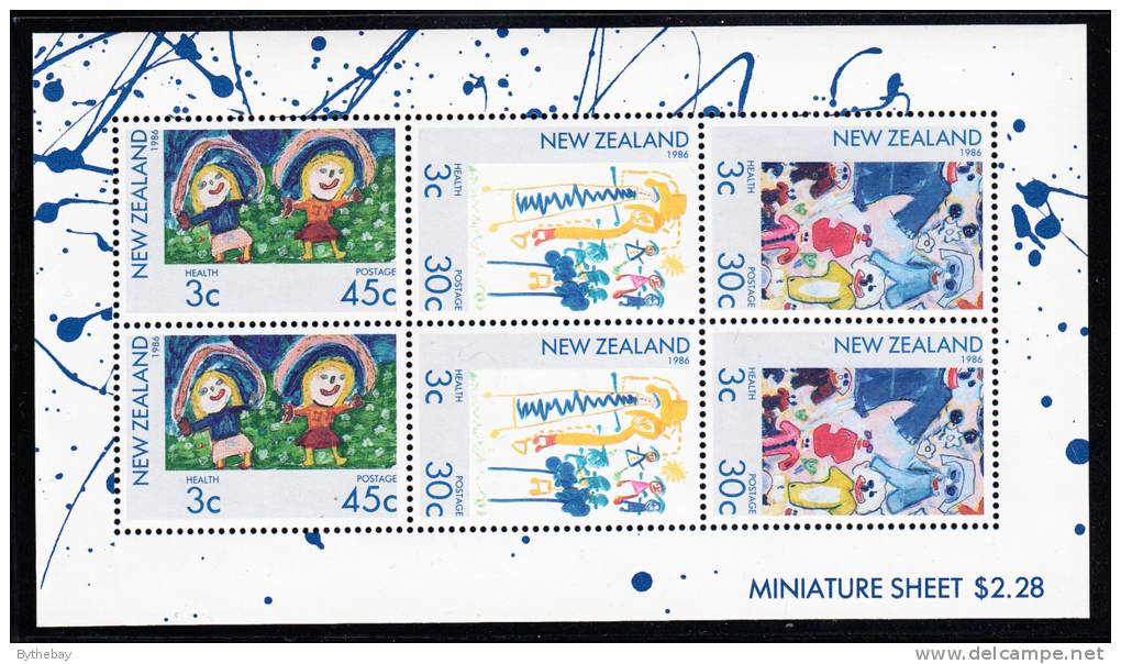 New Zealand Scott #B126a MNH Miniature Sheet Of 6 Health Stamps - Children's Drawings - Unused Stamps