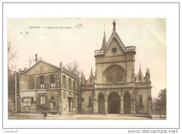 78 // CHATOU   L'église Et La Crèche     Colorisée - Chatou