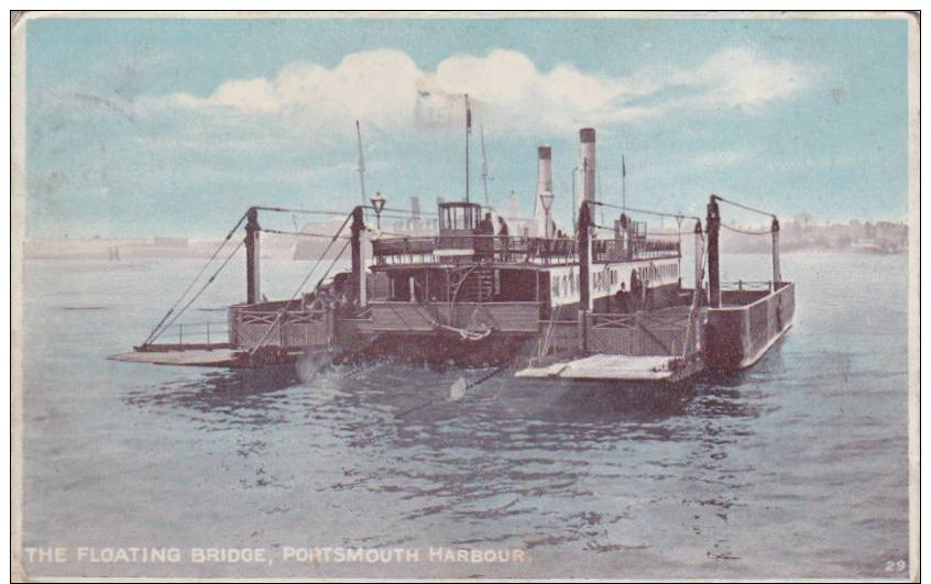 Portsmouth Hampshire - Postcard - THE FLOATING BRIDGE, PORTSMOUTH HARBOUR - EARLY CARD FROM 1916 - Portsmouth