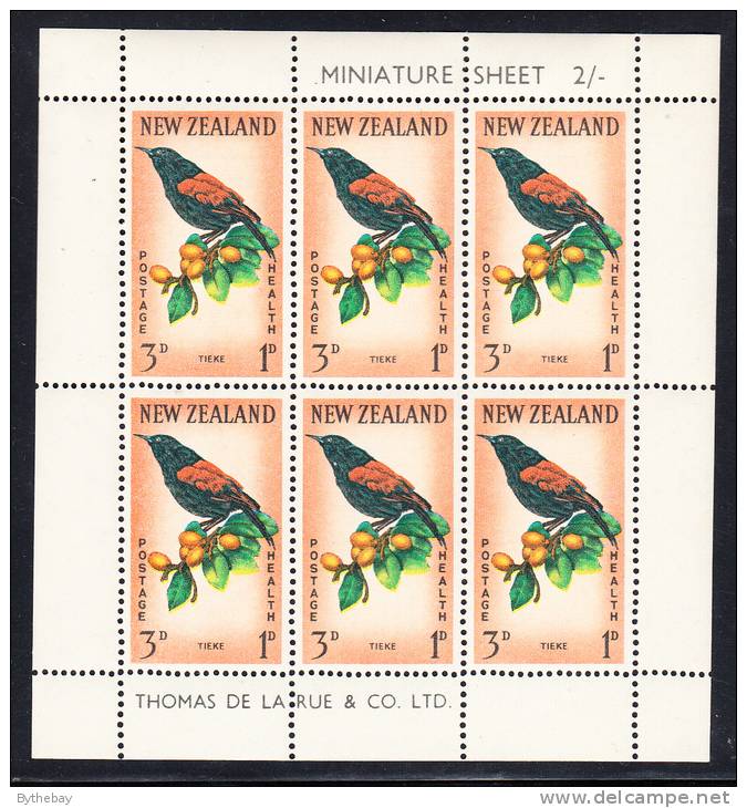 New Zealand Scott #B64a MNH Miniature Sheet Of 6 Health Stamps - Tieke Some Perf Separation - Neufs