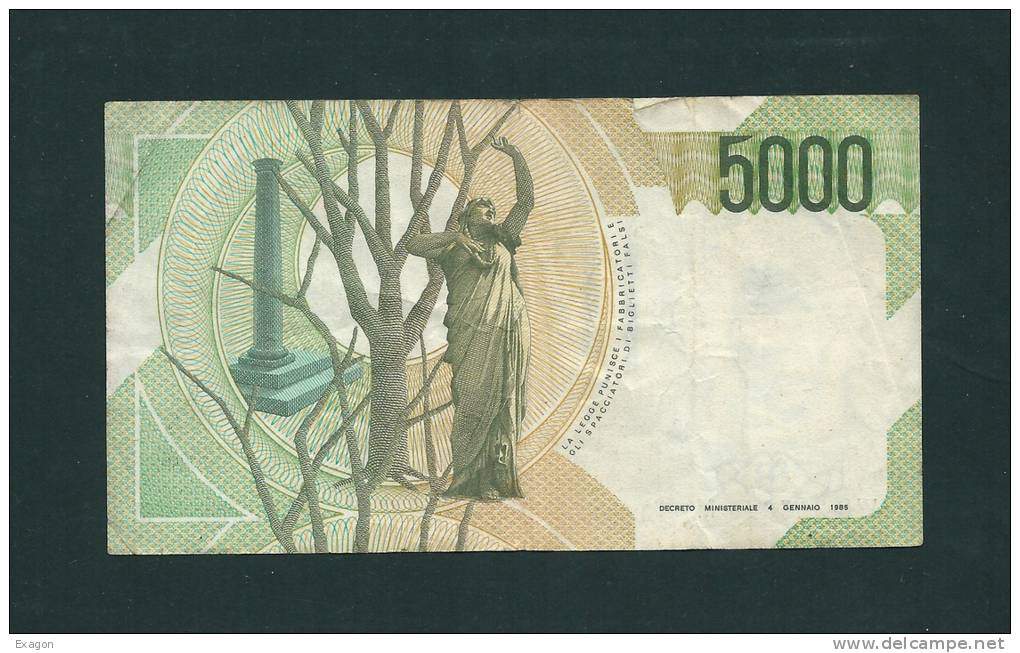 5.000  LIRE - VINCENZO  BELLINI  - Anno 1996  -  D.M. 3  Genn.1985 - Firme: FAZIO / AMICI. - 5000 Lire