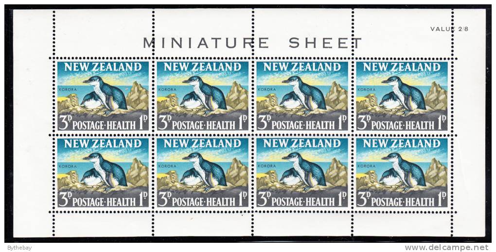New Zealand Scott #B68a MNH Miniature Sheet Of 6 Health Stamps - Blue Penguins Selvedge Creased - Nuevos