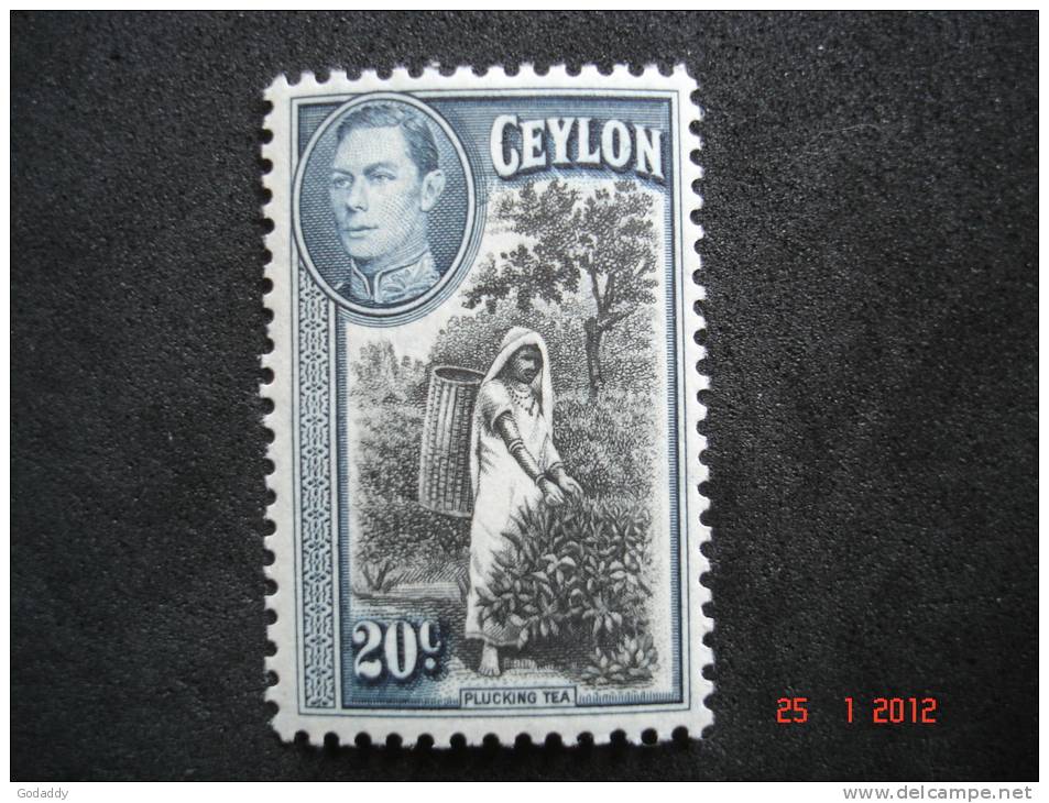 Ceylon  1938  K.George VI      20 Cents     SG391     MH - Ceylan (...-1947)