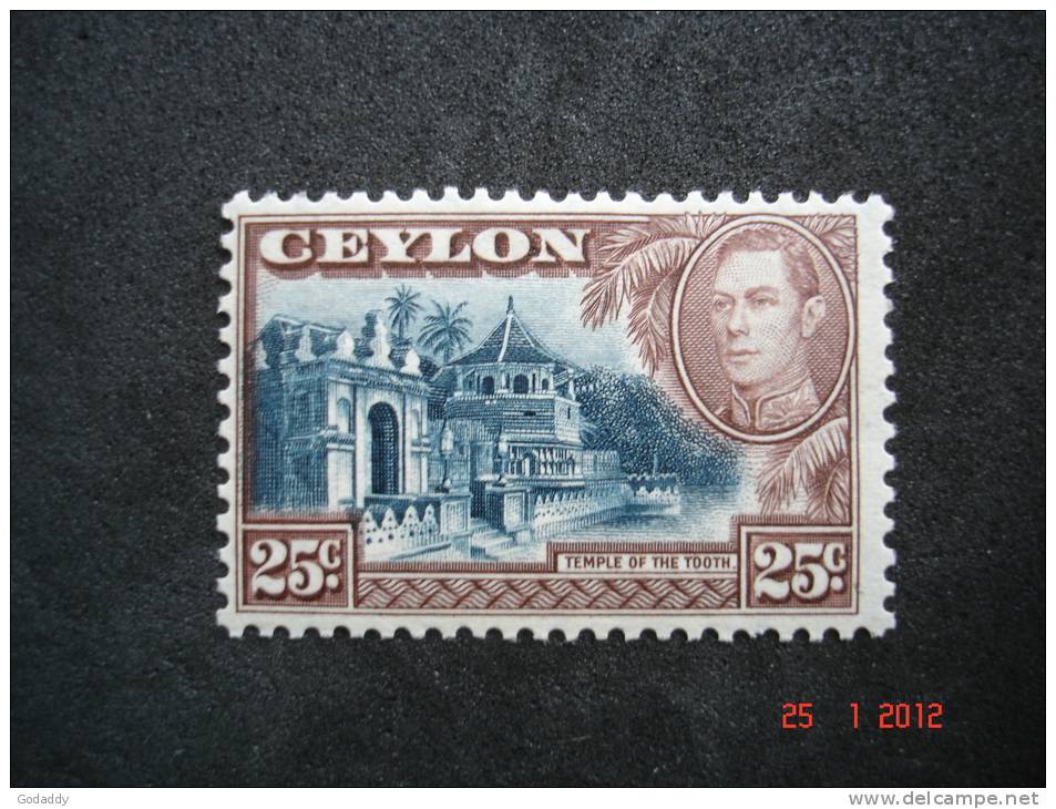 Ceylon  1938  K.George VI      25 Cents     SG392     MH - Ceylan (...-1947)