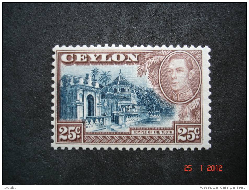 Ceylon  1938  K.George VI      25 Cents     SG392     MH - Ceylon (...-1947)