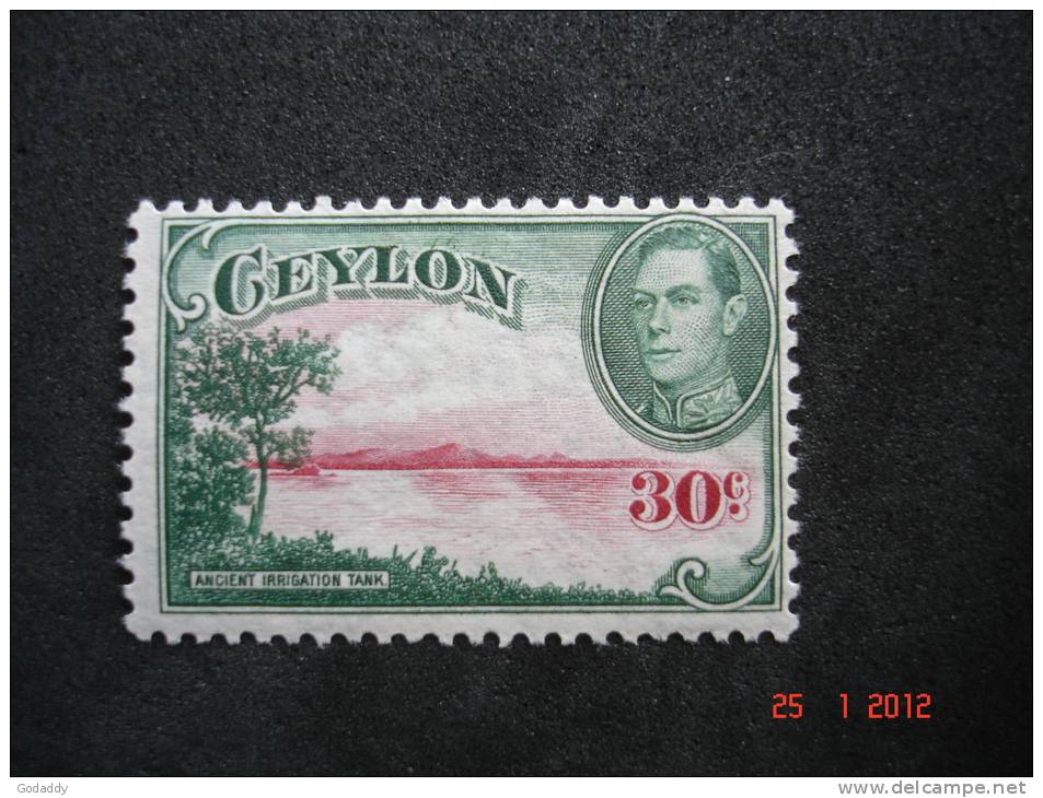 Ceylon  1938  K.George VI      30 Cents     SG393     MH - Ceylan (...-1947)