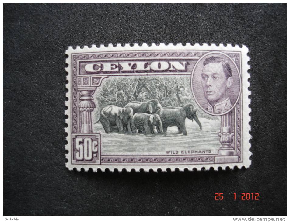 Ceylon  1938  K.George VI      50 Cents     SG394d     MH - Ceylon (...-1947)