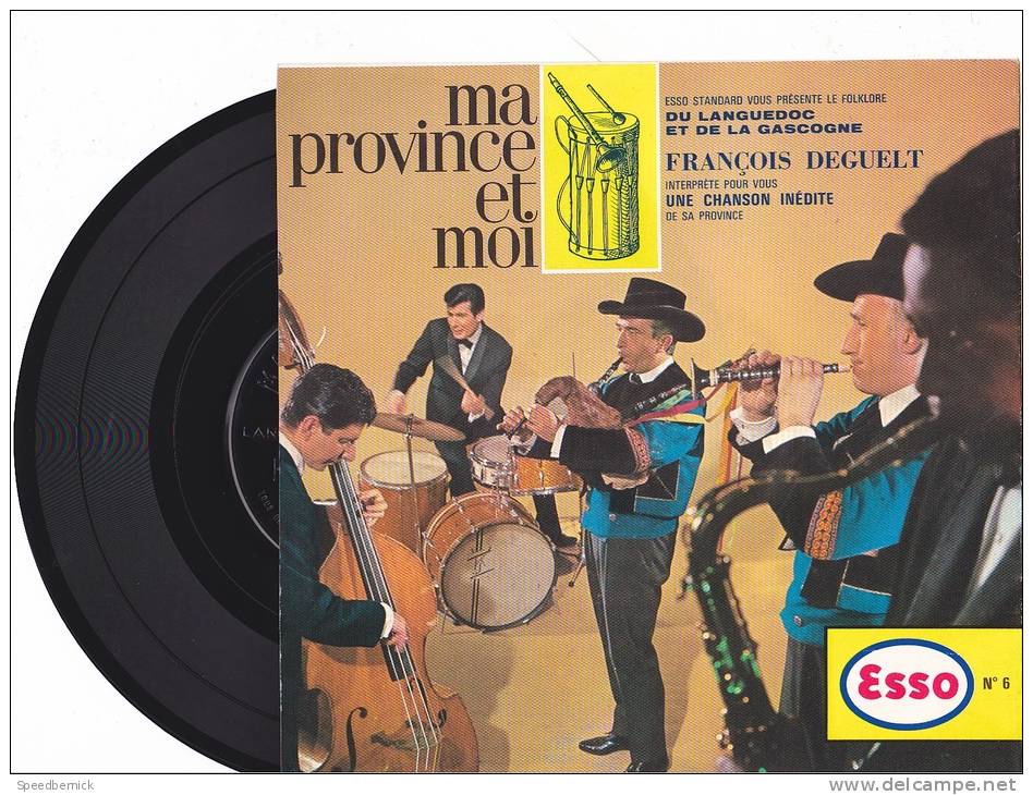 Disque Souple  18x18cm Esso, Province Et Moi N° 6 Languedoc Gascogne Chanson François Deguelt - Tambour - Autres & Non Classés