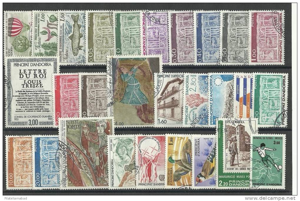 ANDORRA - LOTE DE SELLOS USADOS CON TAMPON DE PRIMER DIA CORREO FRANCES.(K-3) - Used Stamps