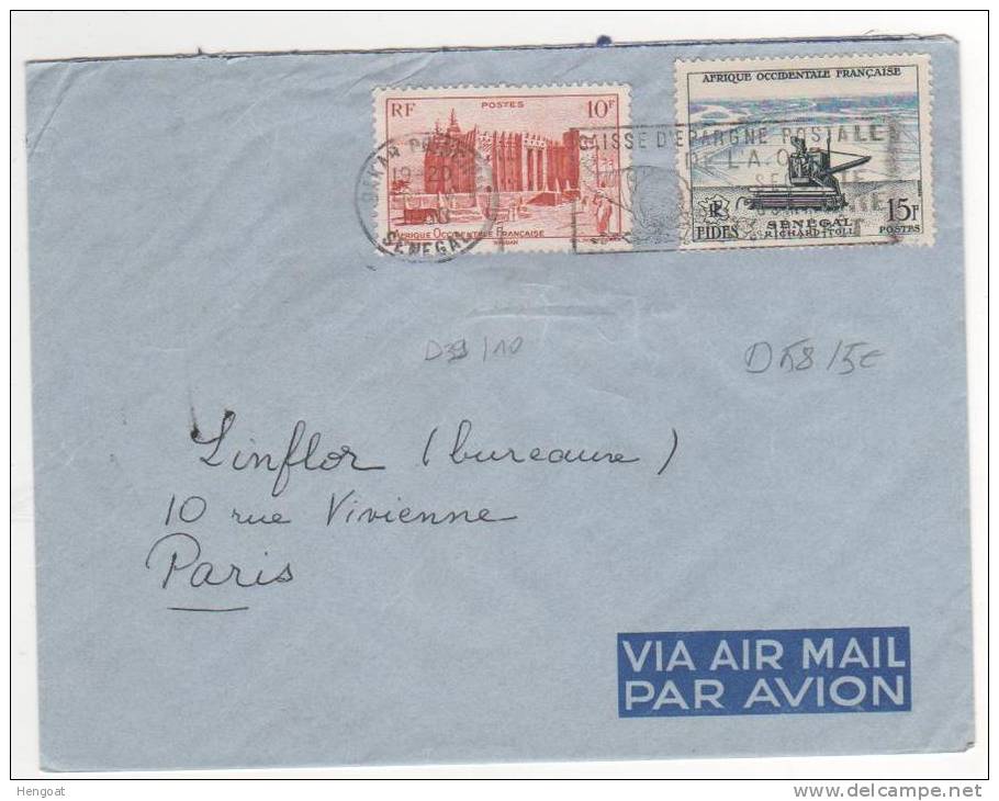 2 Beaux Timbres / Lettre Pour Paris - Covers & Documents