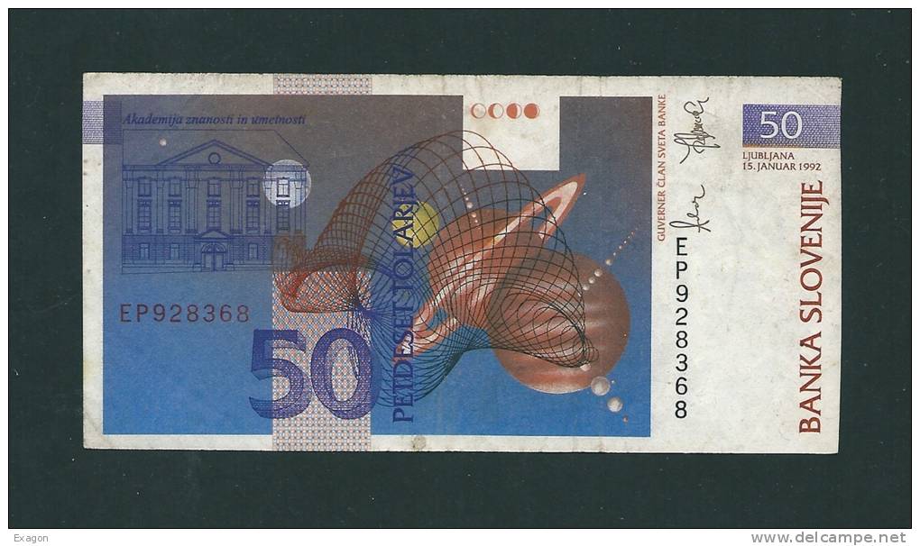 50   PETDESET   TOLARJEV  Della  Slovenia  - Anno  1992. - Eslovenia