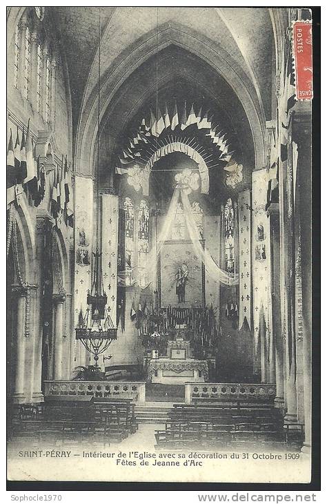 RHONE ALPES - 07 - ARDECHE - SAINT PERAY - Intérieur De L'église Avec Décoration De 1909 Fêtes De Jeanne D'Arc - Saint Péray