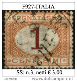Italia-F00927 - 1870 - Segnatasse - Sassone: N.3 (o) - Privo Di Difetti Occulti. - Taxe