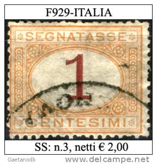 Italia-F00929 - 1870 - Segnatasse - Sassone: N.3 (o) - Privo Di Difetti Occulti. - Taxe