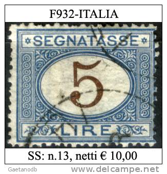 Italia-F00932 - 1870 - Segnatasse - Sassone: N.13 (o) - Privo Di Difetti Occulti. - Taxe