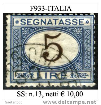 Italia-F00933 - 1870 - Segnatasse - Sassone: N.13 (o) - Privo Di Difetti Occulti. - Taxe